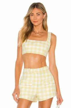 Camila Coelho Clarisse Top In Yellow & White