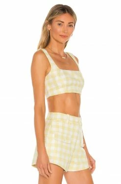 Camila Coelho Clarisse Top In Yellow & White -CAMILA COELHO Shop COEL WS154 V2