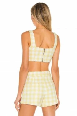 Camila Coelho Clarisse Top In Yellow & White -CAMILA COELHO Shop COEL WS154 V3