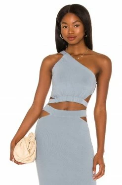 Camila Coelho Dominic Top In Muted Blue