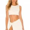 Camila Coelho Fellie Crop Top In Creme