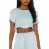 Camila Coelho Jolie Crop Tee In Pale Blue