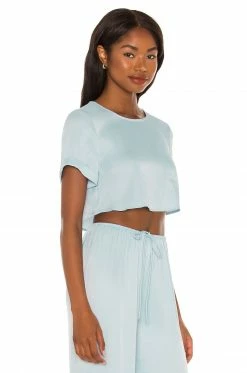 Camila Coelho Jolie Crop Tee In Pale Blue 7 Camila Coelho Jolie Crop Tee In Pale Blue -CAMILA COELHO Shop COEL WS160 V2
