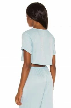 Camila Coelho Jolie Crop Tee In Pale Blue 8 Camila Coelho Jolie Crop Tee In Pale Blue -CAMILA COELHO Shop COEL WS160 V3