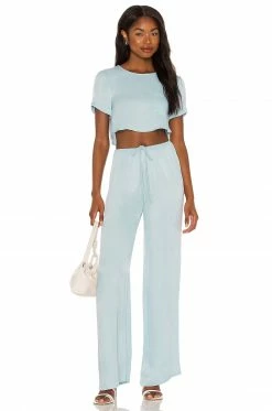 Camila Coelho Jolie Crop Tee In Pale Blue 9 Camila Coelho Jolie Crop Tee In Pale Blue -CAMILA COELHO Shop COEL WS160 V4