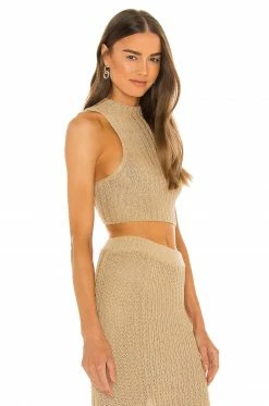 Camila Coelho Cleo Top In Gold Flax -CAMILA COELHO Shop COEL WS162 V2