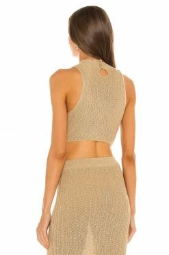 Camila Coelho Cleo Top In Gold Flax -CAMILA COELHO Shop COEL WS162 V3