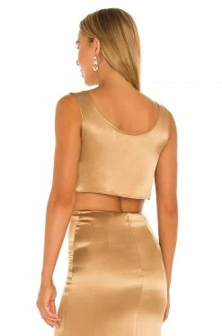 Camila Coelho Selina Crop Top In Toffee -CAMILA COELHO Shop COEL WS166 V3