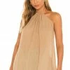 Camila Coelho Diara Halter Tunic In Hazelnut -CAMILA COELHO Shop COEL WS168 V1