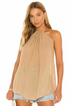 Camila Coelho Diara Halter Tunic In Hazelnut