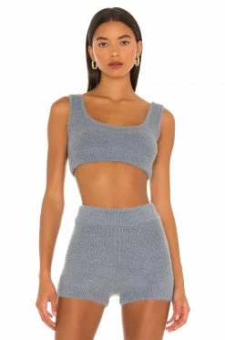 Camila Coelho Toni Knit Top In Slate