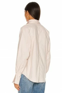 Camila Coelho Kristiana Oversized Shirt In Beige 8 Camila Coelho Kristiana Oversized Shirt In Beige -CAMILA COELHO Shop COEL WS175 V3