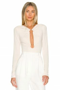 Camila Coelho Reyes Bodysuit In Beige