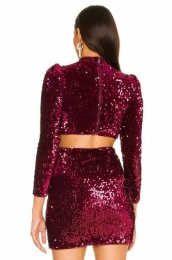 Camila Coelho Edna Top In Burgundy 9 Camila Coelho Edna Top In Burgundy -CAMILA COELHO Shop COEL WS182 V3