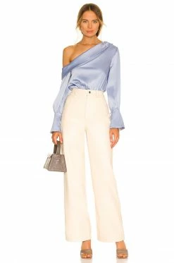 Camila Coelho Adriana Bodysuit In Dusty Blue -CAMILA COELHO Shop COEL WS183 V5