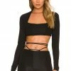 Camila Coelho Raquelle Crop Top In Black -CAMILA COELHO Shop COEL WS186 V1