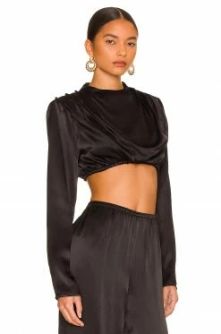 Camila Coelho Chelsie Crop Top In Black -CAMILA COELHO Shop COEL WS188 V2