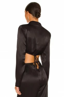 Camila Coelho Chelsie Crop Top In Black -CAMILA COELHO Shop COEL WS188 V3