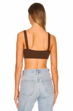 Camila Coelho Adelie Knit Bra In Chocolate -CAMILA COELHO Shop COEL WS192 V3