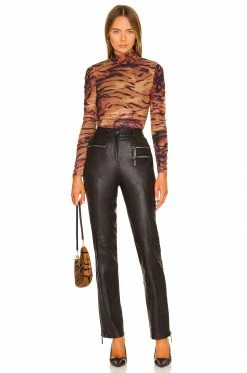 Camila Coelho Lara Bodysuit In Black Tiger Stripe -CAMILA COELHO Shop COEL WS193 V5