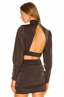 Camila Coelho Kristen Top In Chocolate Brown