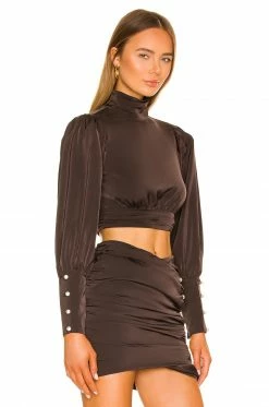 Camila Coelho Kristen Top In Chocolate Brown -CAMILA COELHO Shop COEL WS194 V3