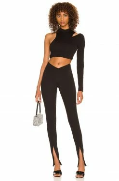Camila Coelho Tammy Crop Top In Black -CAMILA COELHO Shop COEL WS200 V4