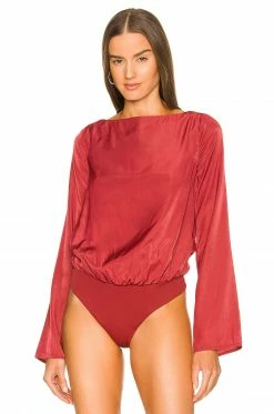 Camila Coelho Amoura Bodysuit In Burgundy -CAMILA COELHO Shop COEL WS205 V2