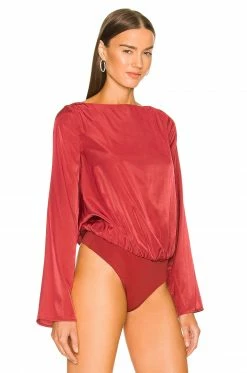 Camila Coelho Amoura Bodysuit In Burgundy -CAMILA COELHO Shop COEL WS205 V3