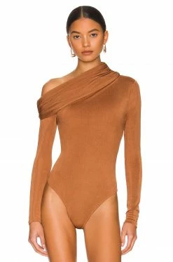 Camila Coelho Cory Bodysuit In Chestnut Brown -CAMILA COELHO Shop COEL WS206 V2
