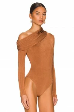 Camila Coelho Cory Bodysuit In Chestnut Brown -CAMILA COELHO Shop COEL WS206 V3