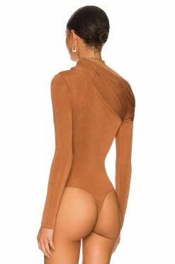 Camila Coelho Cory Bodysuit In Chestnut Brown -CAMILA COELHO Shop COEL WS206 V4