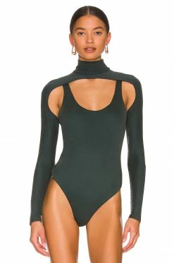 Camila Coelho Mabel Bodysuit In Emerald Green -CAMILA COELHO Shop COEL WS215 V2
