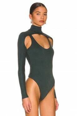 Camila Coelho Mabel Bodysuit In Emerald Green -CAMILA COELHO Shop COEL WS215 V3