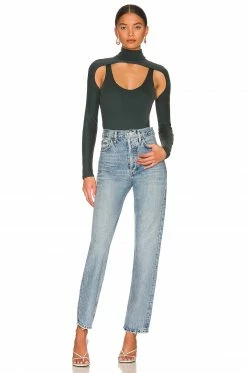 Camila Coelho Mabel Bodysuit In Emerald Green -CAMILA COELHO Shop COEL WS215 V5