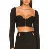 Camila Coelho Kora Crop Top In Black -CAMILA COELHO Shop COEL WS216 V1