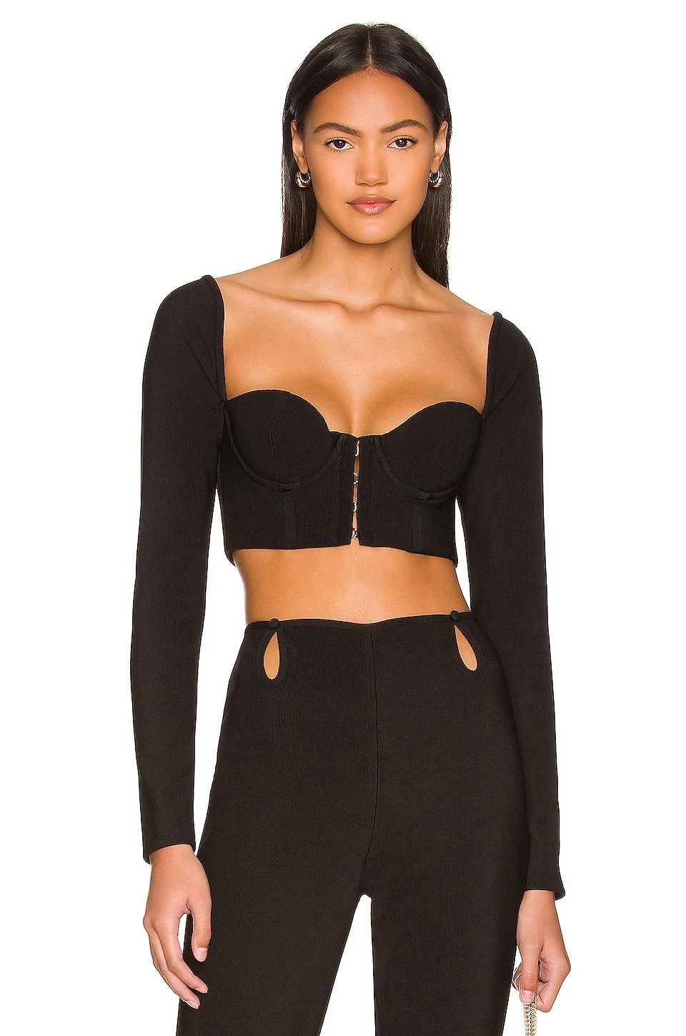 Camila Coelho Kora Crop Top In Black 3 Camila Coelho Kora Crop Top In Black