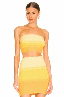 Camila Coelho Avalon Knit Top In Yellow Ombre