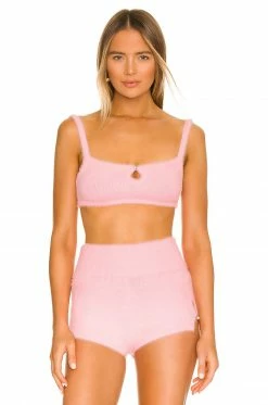 Camila Coelho Genevieve Knit Bralette In Baby Pink