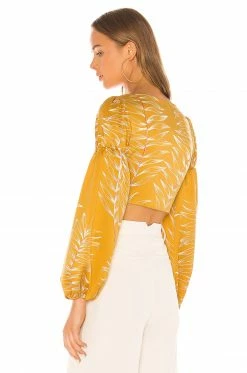 Camila Coelho Marcia Top In Gold Tropical -CAMILA COELHO Shop COEL WS26 V3
