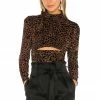 Camila Coelho Kristi Top In Brown Leopard -CAMILA COELHO Shop COEL WS40 V1