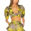 Camila Coelho Kahlo Crop Top In Yellow Floral -CAMILA COELHO Shop COEL WS4 V1