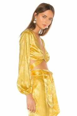 Camila Coelho Sonia Top In Golden Yellow -CAMILA COELHO Shop COEL WS6 V2