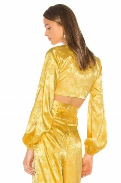 Camila Coelho Sonia Top In Golden Yellow -CAMILA COELHO Shop COEL WS6 V3