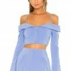Camila Coelho Paulina Top In Periwinkle Blue