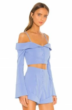 Camila Coelho Paulina Top In Periwinkle Blue -CAMILA COELHO Shop COEL WS70 V2