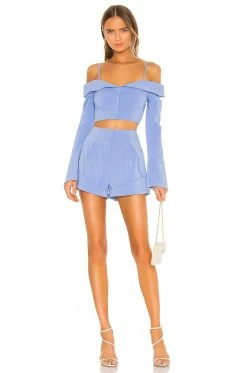 Camila Coelho Paulina Top In Periwinkle Blue -CAMILA COELHO Shop COEL WS70 V4