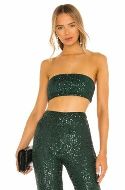 Camila Coelho Calvin Crop Top In Green