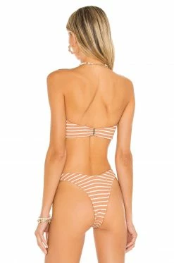 Camila Coelho Taya Top In Camel & White -CAMILA COELHO Shop COEL WX107 V3