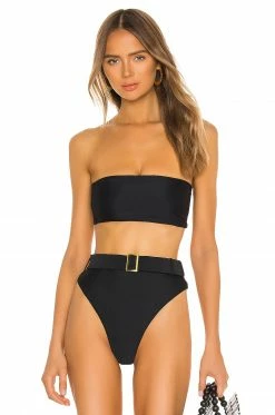 Camila Coelho Catarina Top In Black & Gold